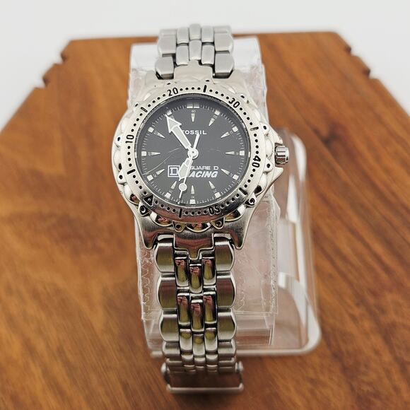 Fossil Women's Silver Tone Boyfriend Chronograph Watch Black Dial PR-5030 - Picture 1 of 7